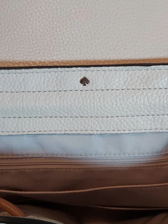 Kate Spade Rosie Sinch Pebbled Leather Medium Flap Backpack In Cream/Tan - Picture 11 of 16